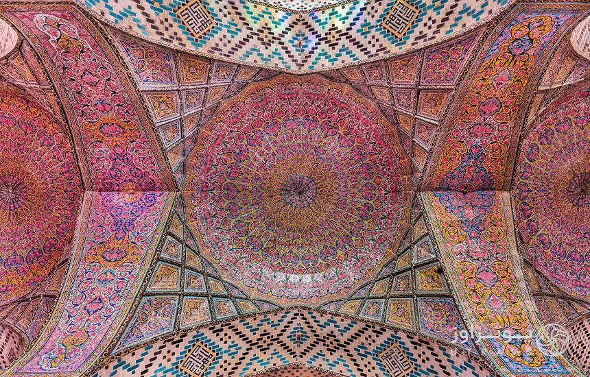 سقف شبستان غربی مسجد نصیرالملک